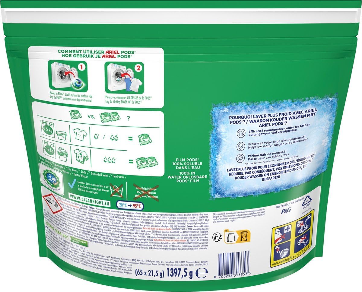 Ariel 4-in-1 Pods + Lenor Touch 130 Stück – Vorteilspackung