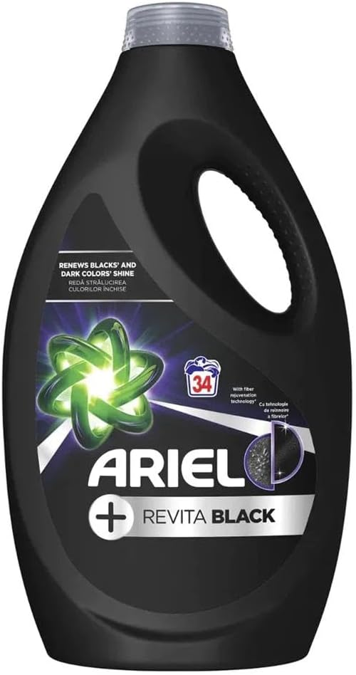 Ariel Flüssigwaschmittel „+Revita Black“, 5er-Packung, 1870 ml (34 Waschgänge)