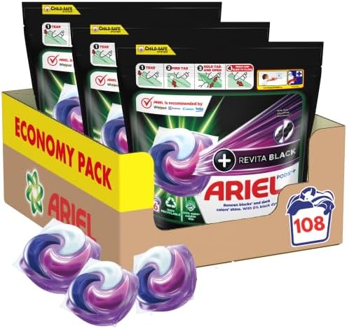 Ariel All-in-1 Pods + Revita Black Waschmittelkapseln, 108 Stück