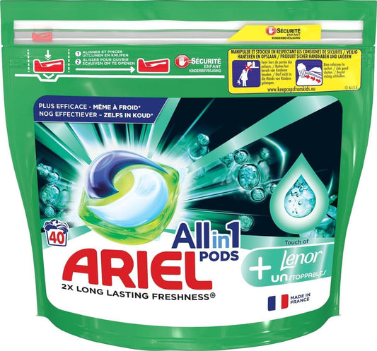 Ariel 4-in-1 Touch of Lenor Unstopables Kapseln, 40 Kapseln